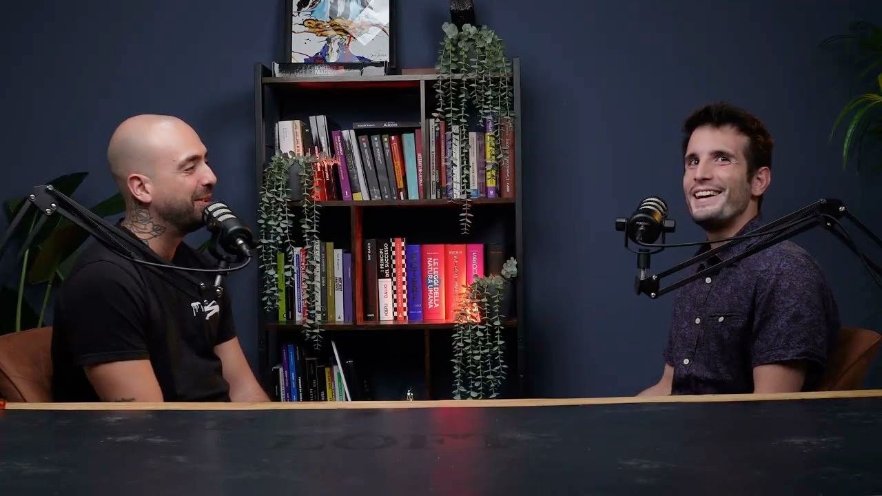 Studio interview with microphone